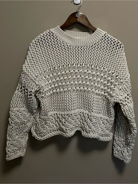 Bucket List Off White Chunky Knit Sweater Women's Small